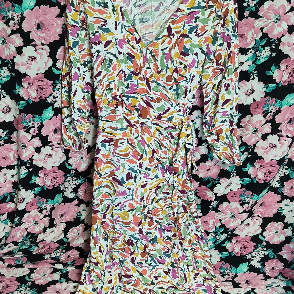beachlunchlounge Colorful Abstract Wrap Dress